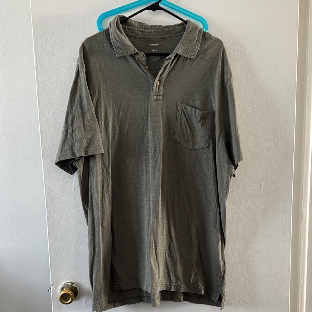 Sonoma Green Polo Shirt Short Sleeve Cotton Blend